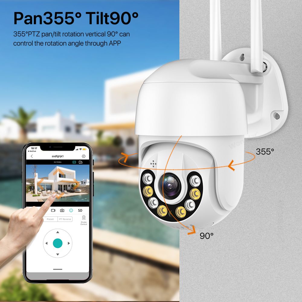 C-mara-de-seguridad-IP-de-8MP-4K-1080P-5MP-HD-WiFi-c-mara-inal-mbrica Cámara IP Para Exteriores - Imagen 1